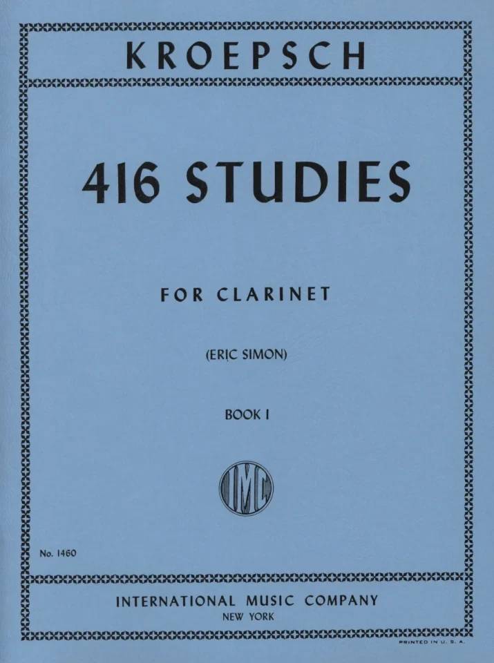 416 études pour clarinette, Livre I — Fritz KROEPSCH