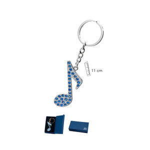 Musical Note Blue Keychain