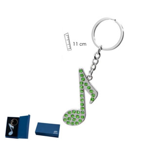 Musical Note Green Keychain