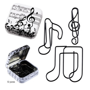 Set 12 clips music notes